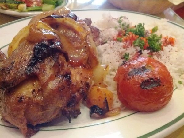 Roast chicken plate with potatoes